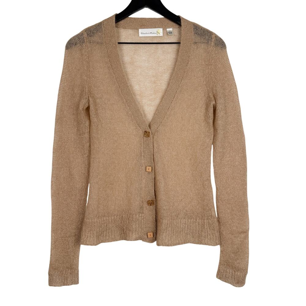 Charlie & Robin Anthropologie Knit Beige Cardigan Sweater - M